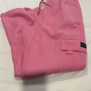 Pink Relaxed Fit Sweatpants with Matte Finish
